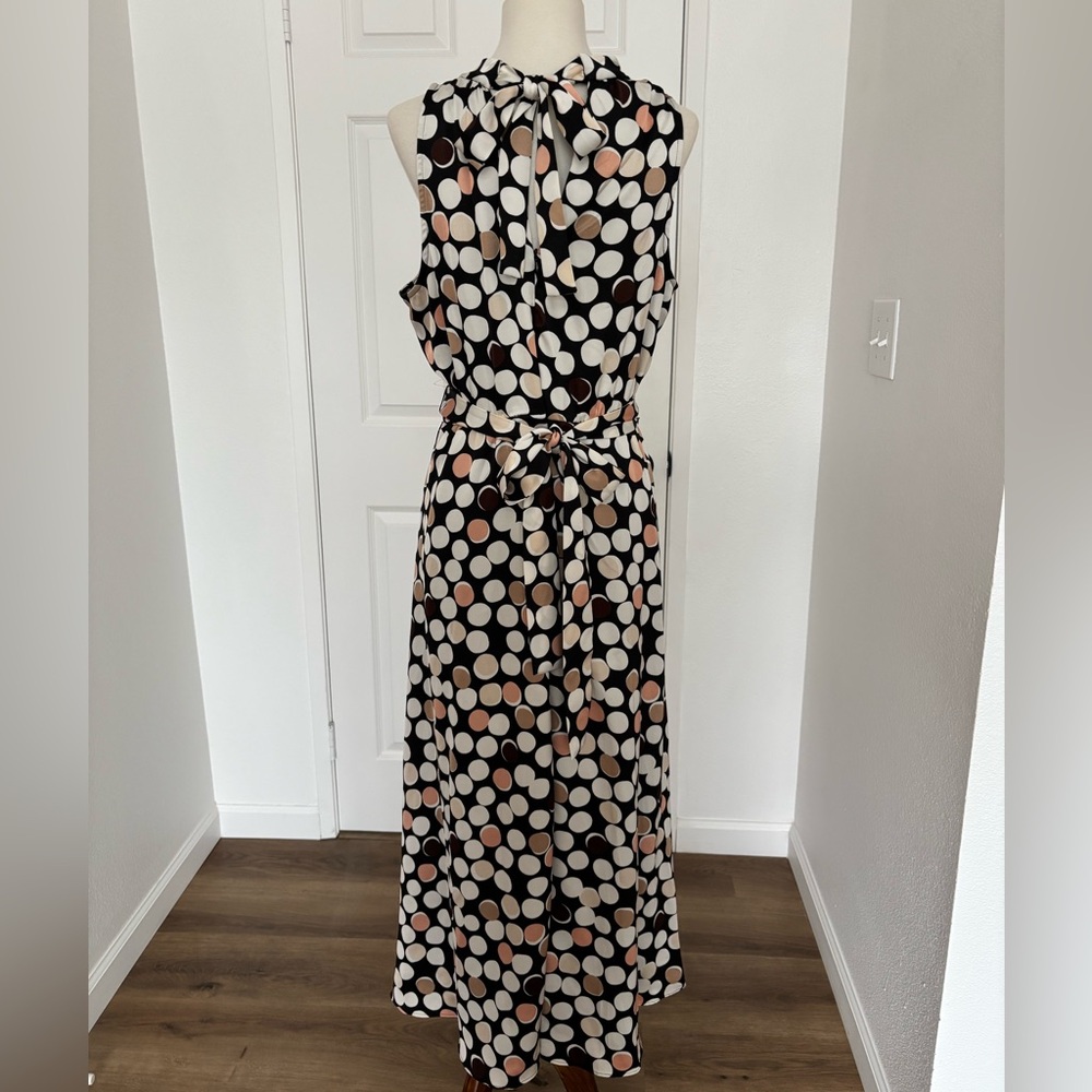 EUC Anne Klein Polka Dot Maxi Dress with Bow Accent Size 4 - Picture 5 of 10